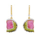 Watermelon Tourmaline Butterfly Earrings