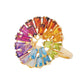 Multicolor Rainbow Double Layer Circle Prong Ring