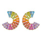 Multicolour Rainbow Double Layer Curve Stud Earrings