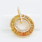 18K Gold Yellow Sapphire Taper Baguettes Diamond Circle Pendant