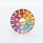 Multicolor Rainbow Double Layer Circle Prong Ring