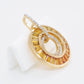 18K Gold Yellow Sapphire Taper Baguettes Diamond Circle Pendant