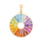 Multicolor Rainbow Double Layer Prong Set Pendant