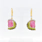 Watermelon Tourmaline Butterfly Earrings