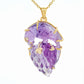 Hand-Carved Amethyst Bird Diamond Pendant