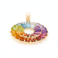 Multicolor Rainbow Double Layer Prong Set Pendant