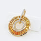 18K Gold Yellow Sapphire Taper Baguettes Diamond Circle Pendant