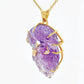 Hand-Carved Amethyst Bird Diamond Pendant