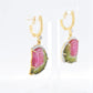 Watermelon Tourmaline Butterfly Earrings