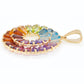 Multicolor Rainbow Double Layer Prong Set Pendant