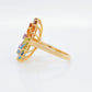 Multicolor Rainbow Double Layer Circle Prong Ring