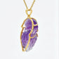 Hand-Carved Amethyst Bird Diamond Pendant