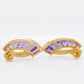 18k Gold Amethyst Baguette Diamond Sword Earrings