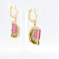 Watermelon Tourmaline Butterfly Earrings