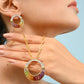 18K Gold Rainbow Gemstones Diamond Cleopatra Set