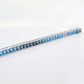 14K White Gold Blue Topaz Art Deco Tennis Line Bracelet