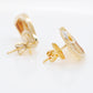 18K Gold Citrine Baguette Diamond Sword Earrings