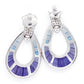 18K White Gold Aquamarine Iolite Topaz Diamond Doorknocker Earrings