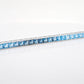 14K White Gold Blue Topaz Art Deco Tennis Line Bracelet