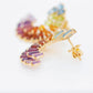 Multicolour Rainbow Double Layer Curve Stud Earrings