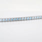 14K White Gold Blue Topaz Art Deco Tennis Line Bracelet