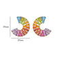 Multicolour Rainbow Double Layer Curve Stud Earrings