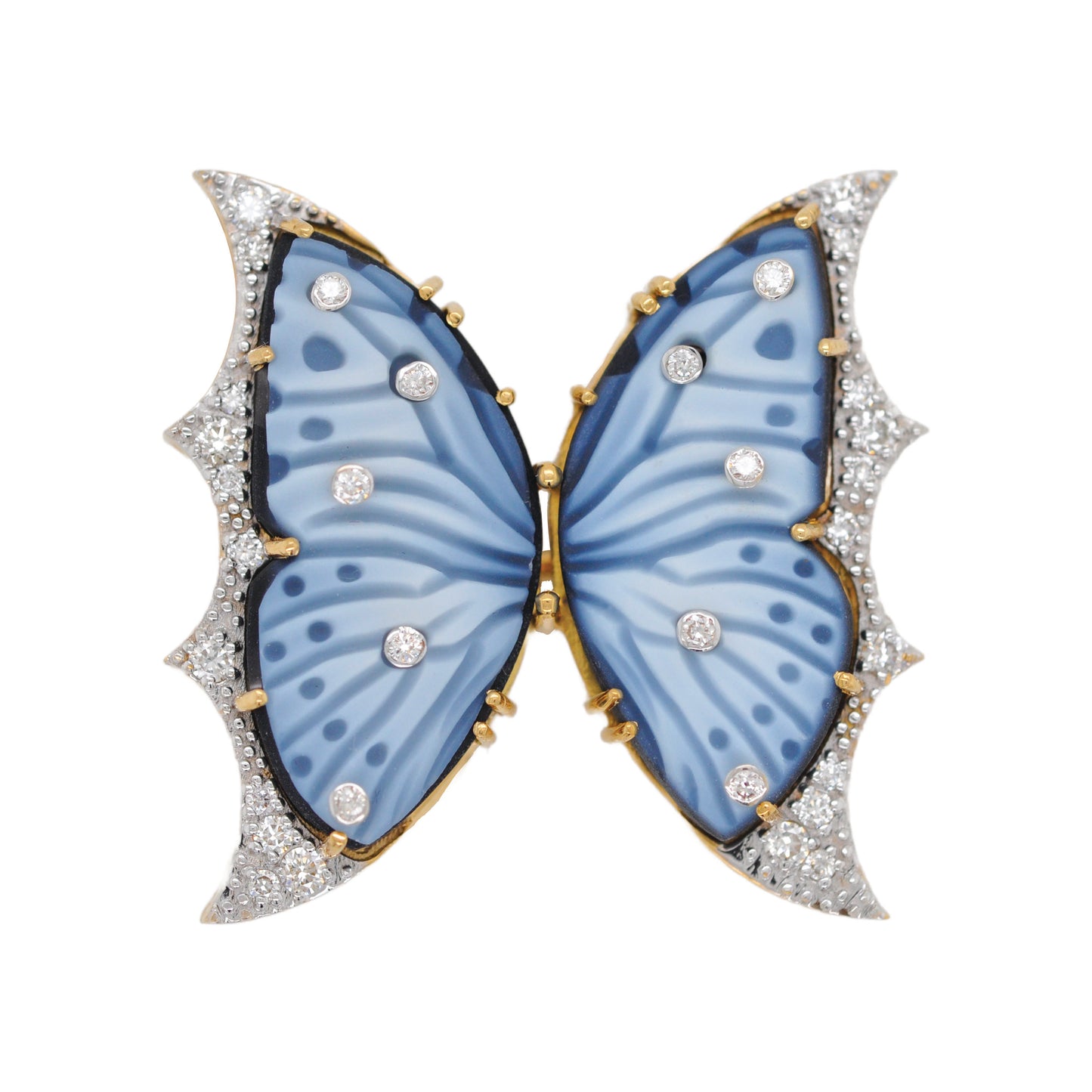 Butterfly Diamond Pendant Brooch