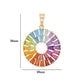 Multicolor Rainbow Double Layer Prong Set Pendant