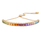 18K Gold Rainbow Gemstones Tennis Bolo Bracelet