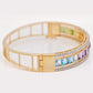 18K Gold Rainbow Cuff Bracelet with Diamonds