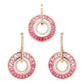 18K Gold Pink Tourmaline Diamond Circle Set