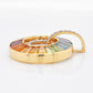 18k Gold Rainbow Gemstones Diamond Circle Pendant