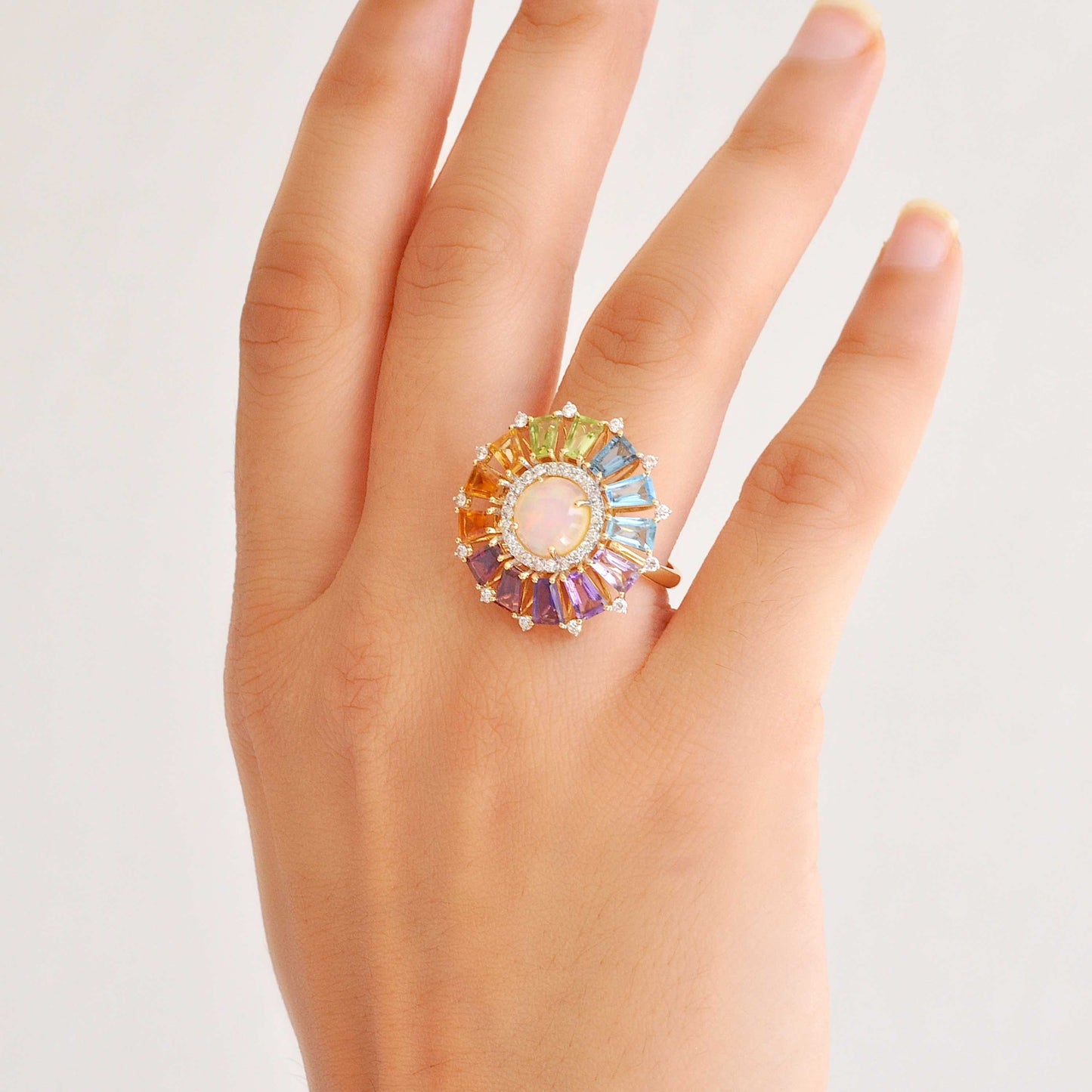 rainbow diamond ring