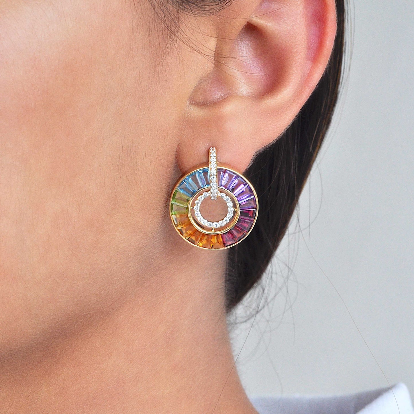 gold circle earrings