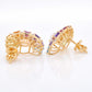 Lustrous Gold Rainbow Ferris Wheel Diamond Earrings