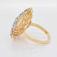 Lustrous Gold Rainbow Ferris Wheel Opal Diamond Ring