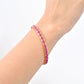 18K Gold Ruby 6x4 MM Octagon Tennis Line Bracelet