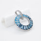 Radiant Gold Blue Topaz Diamond Circle Pendant