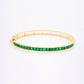 18K Gold 4MM Square Emerald Modern Stiff Bracelet