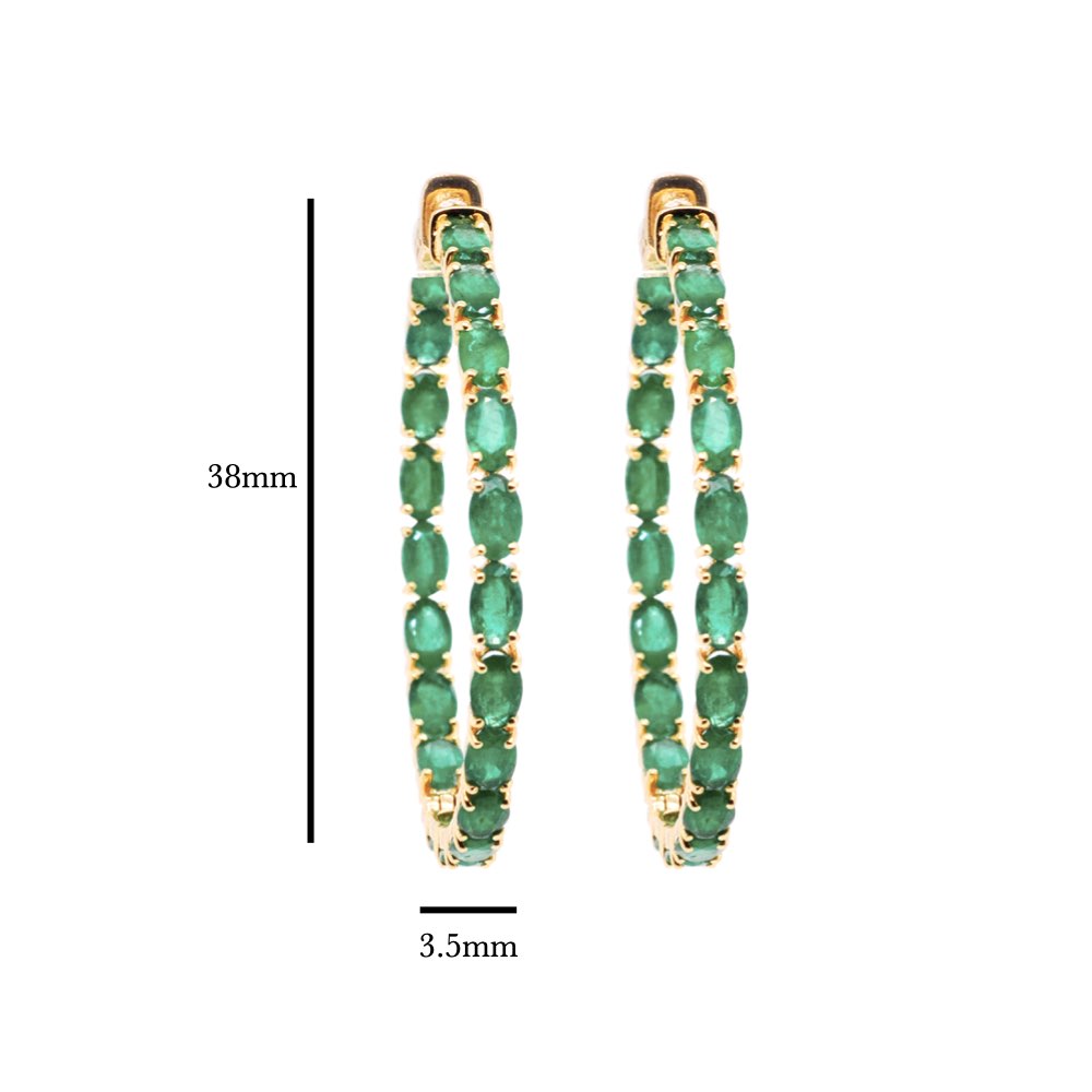 Gold Oval Emerald Earrings – malcolm betts