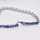 18K White Gold Octagon Blue Sapphire Tennis Bracelet