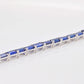 18K White Gold Octagon Blue Sapphire Tennis Bracelet