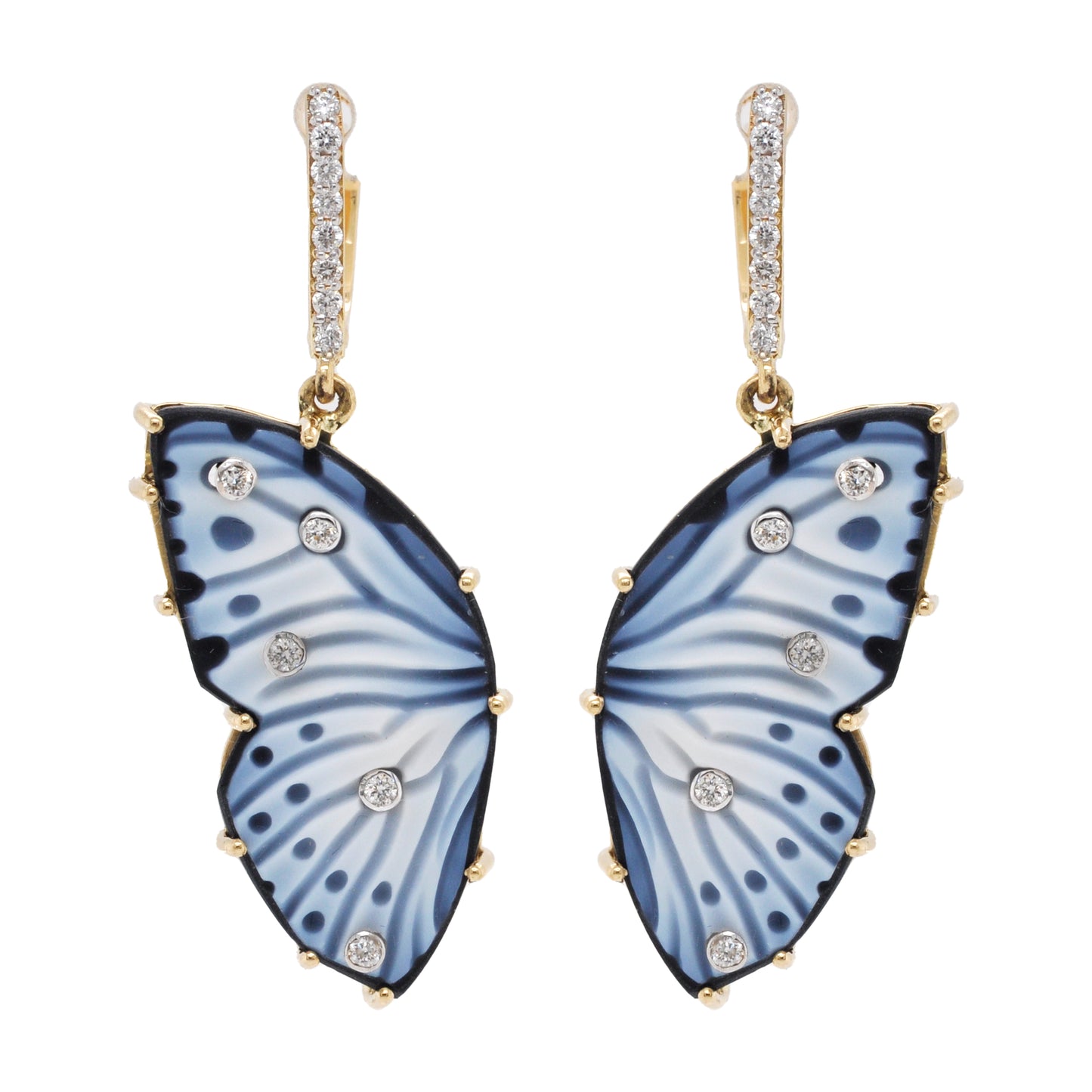 butterfly dangle earrings 
