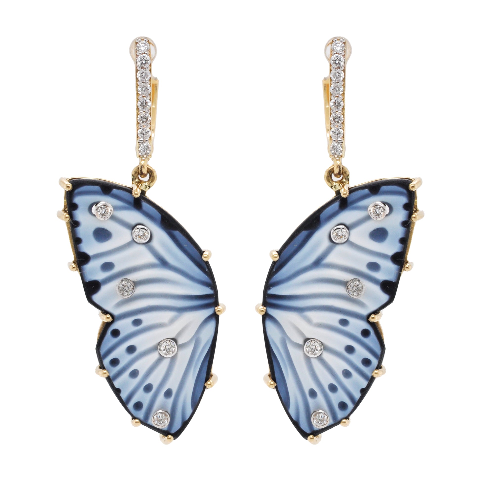 butterfly dangle earrings 
