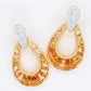 18K Gold Gradient Citrine Diamond Doorknocker Earrings