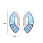 18K White Gold Blue Topaz Diamond Sword Earrings