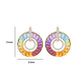 18K Gold Rainbow Channel-set Diamond Circle Earrings