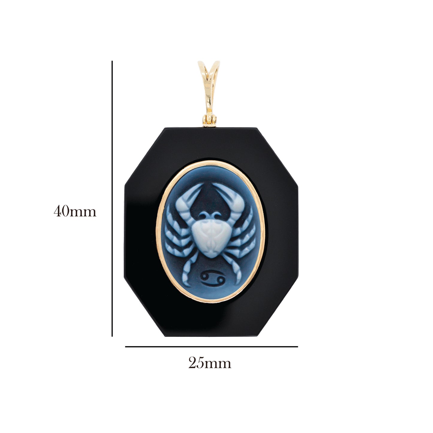 Zodiac Cancer Onyx Pendant