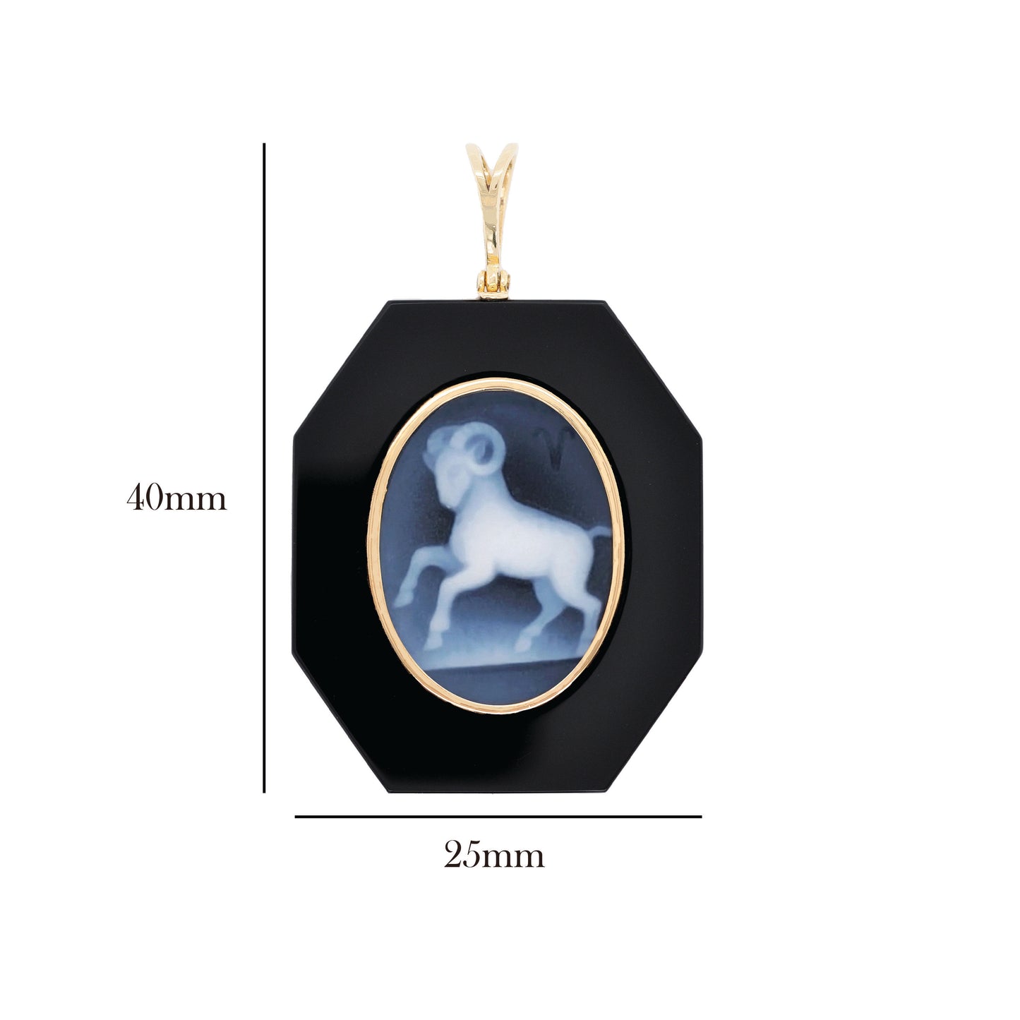 Zodiac Aries Onyx Pendant