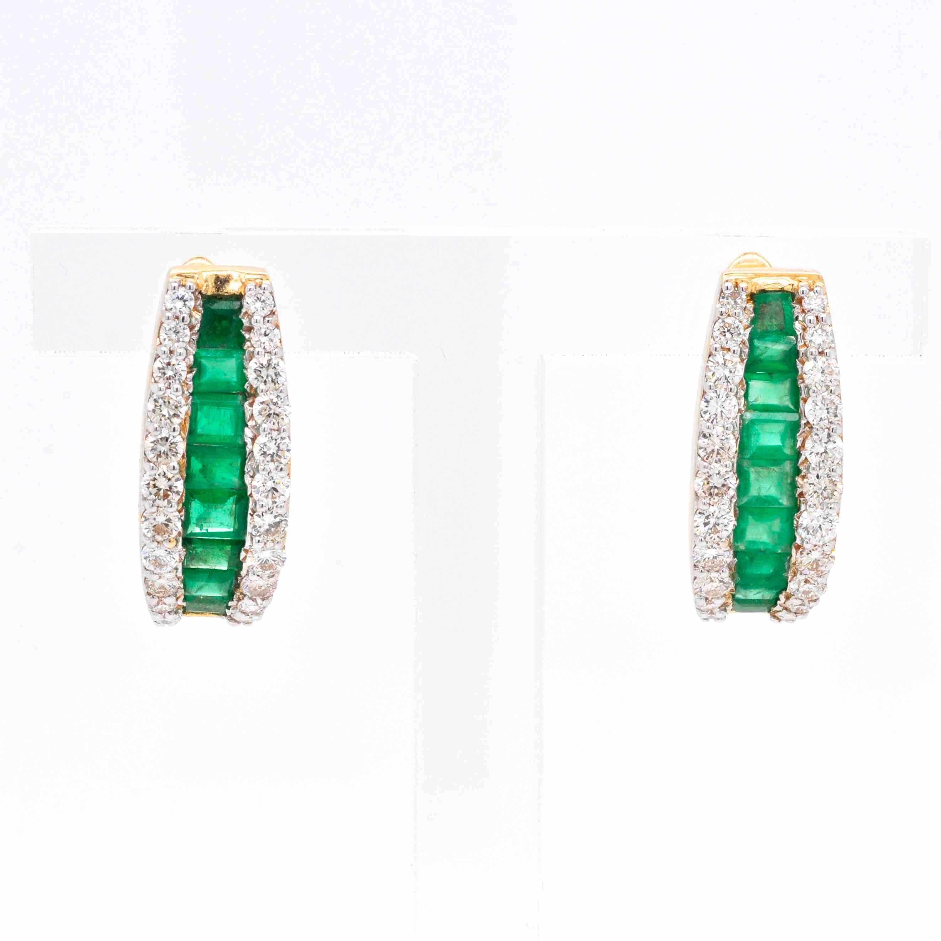 Vintage 14 karat Gold Emerald Earrings Solid Natural Stones | eBay